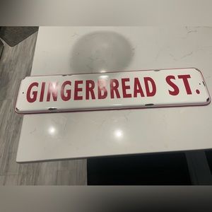 Brand new! Sold out! Hobby Lobby Christmas Gingerbread St. Metal Sign